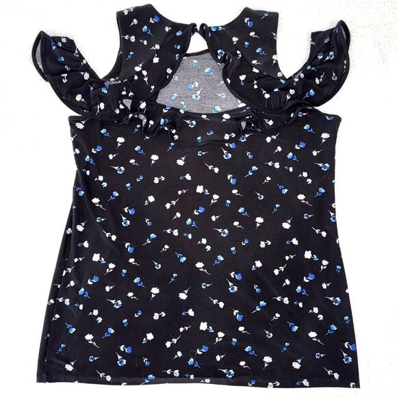 Ivanka Trump Cold Shoulder Floral Blouse - Size Medium - Picture 6 of 8